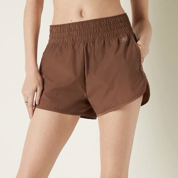 VS PINK Active High Rise Cinnamon Brown Lined Running Workout Shorts Size XL - Picture 4 of 15